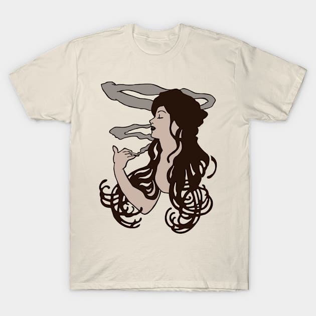 Job mucha smoke woman T-Shirt by Huggy Mauve